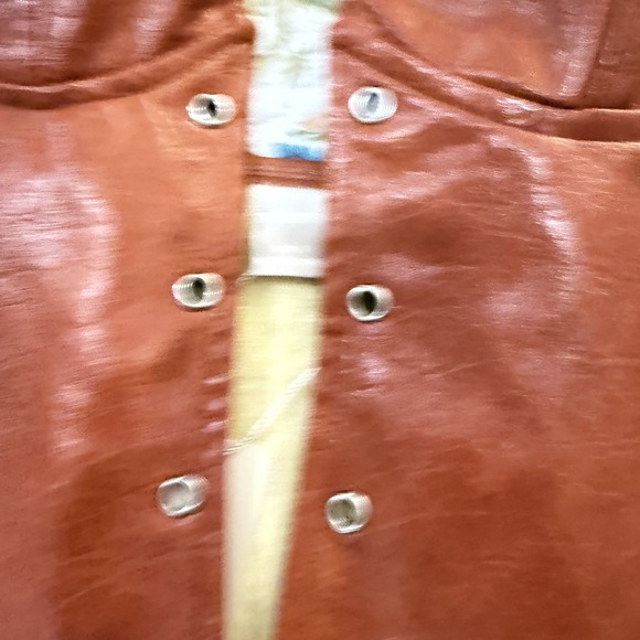 MUSERA Faux Leather Halter Top Size S Burnt Orange Lace Up Front Y2K NWT - Picture 6 of 8